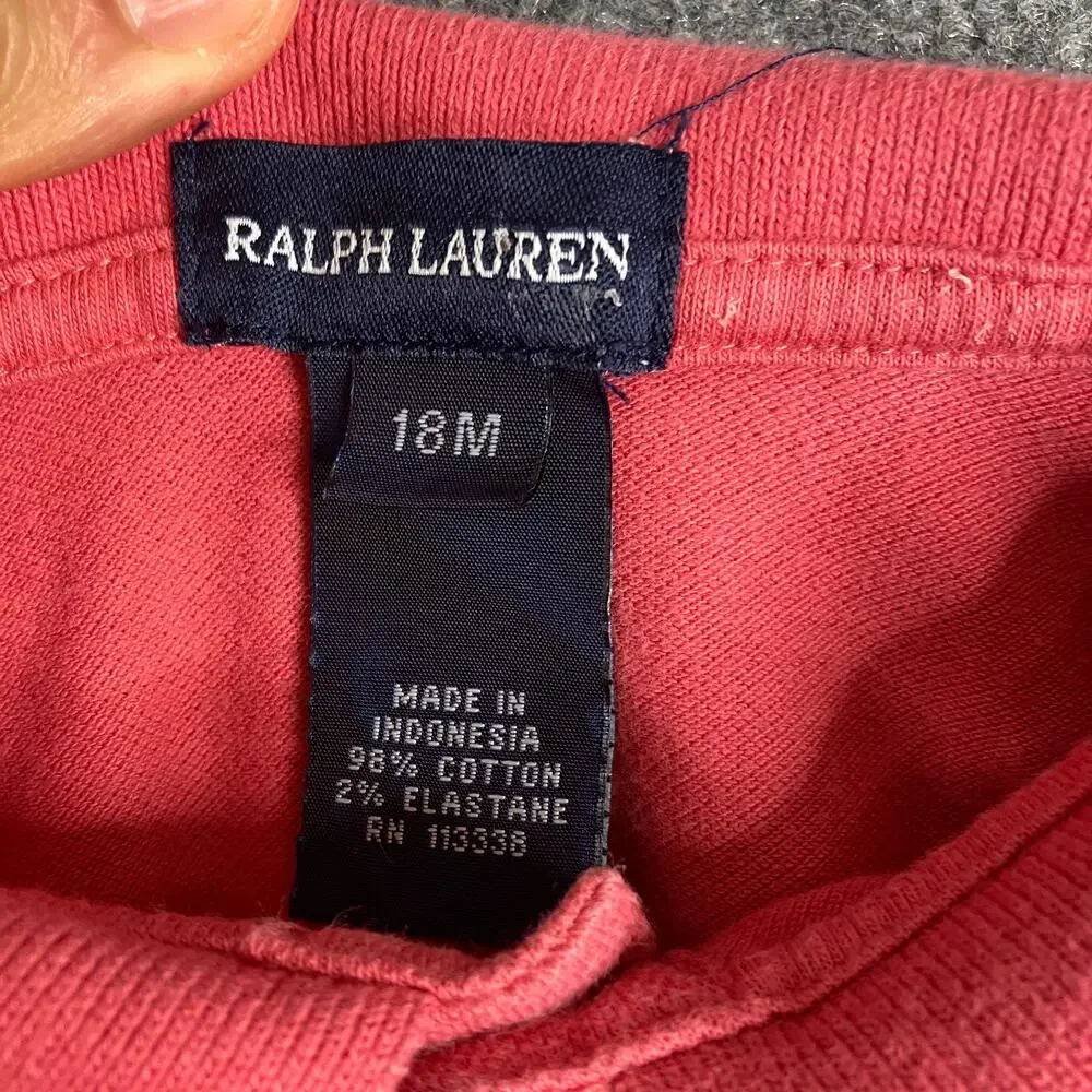 Ralph Lauren‎ Polo Dress Girls 18M Pink Long Sleeve Belted Casual Preppy